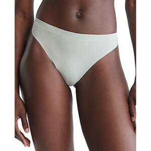 Calvin Klein Women Bonded Flex Mid Rise Thong Forest Fern Size M